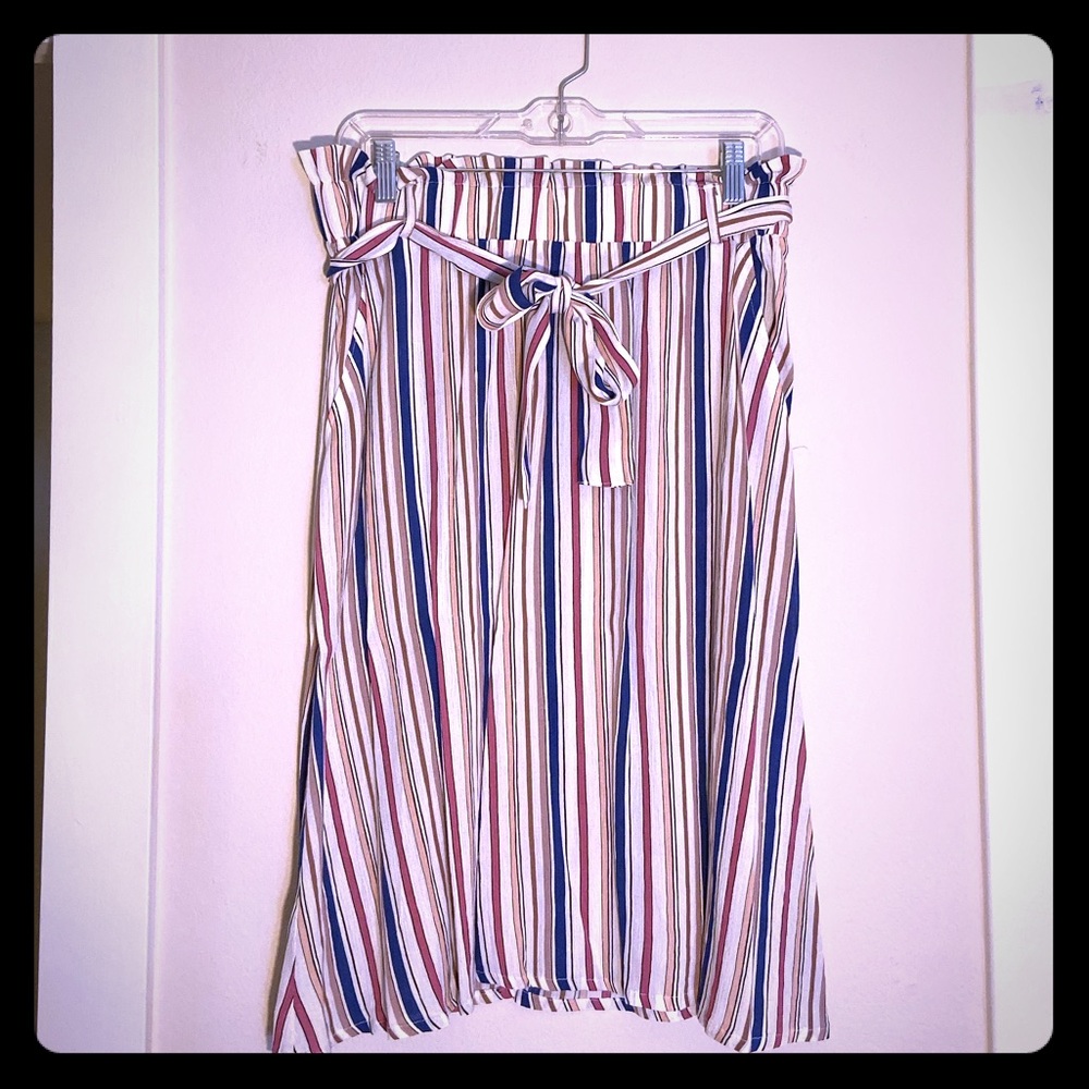 Striped Mini Length Skirt